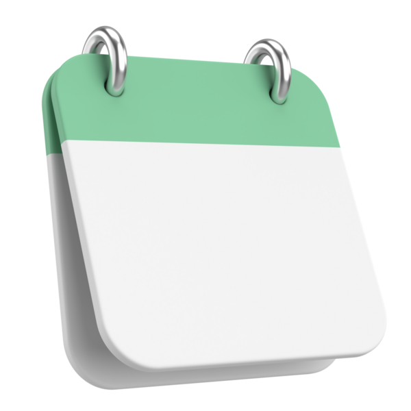 Boş takvim. Üç boyutlu takvim. 3B illüstrasyon.