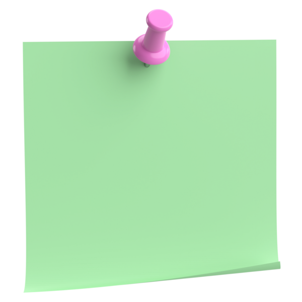 Üç boyutlu not kağıdı. Yapışkan bir not. 3B illüstrasyon.