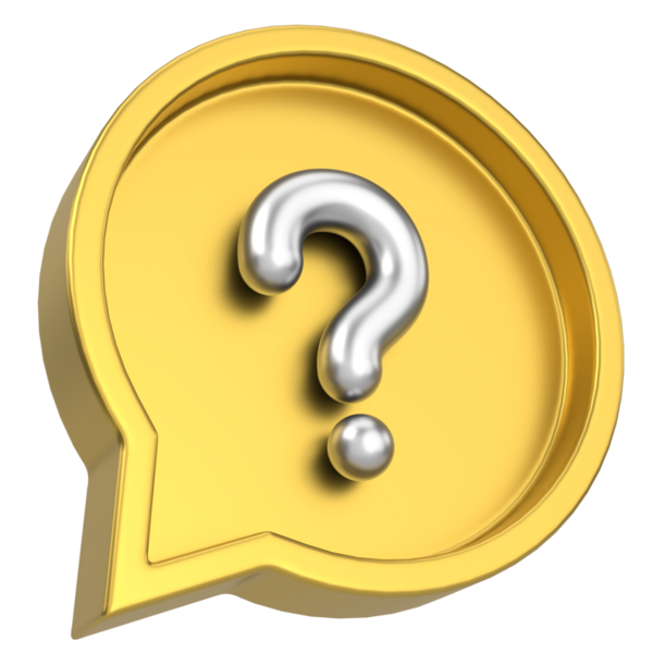 Soru işareti işareti. 3B illüstrasyon.