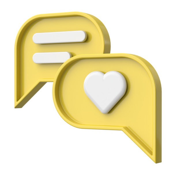 İkon gibi. Sohbet balonu. 3B illüstrasyon.