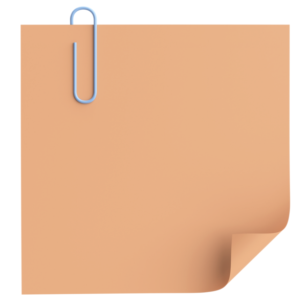 Üç boyutlu not kağıdı. Yapışkan bir not. 3B illüstrasyon.