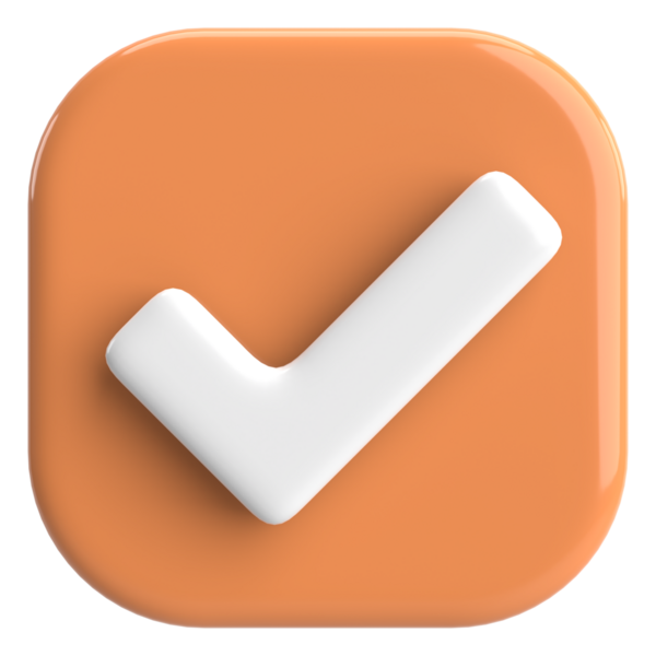 3 boyutlu onay kutusu. İşaretle. 3B illüstrasyon.