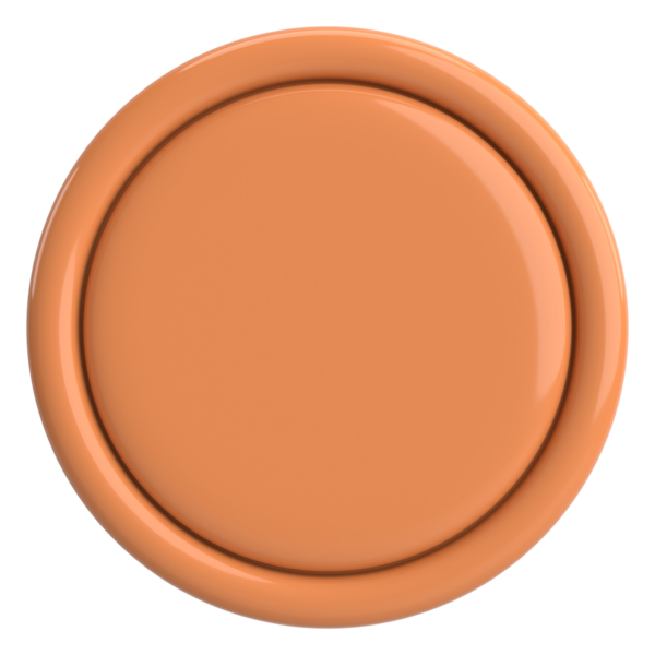 Üç boyutlu daire düğmesi. Boş tuş. 3B illüstrasyon.