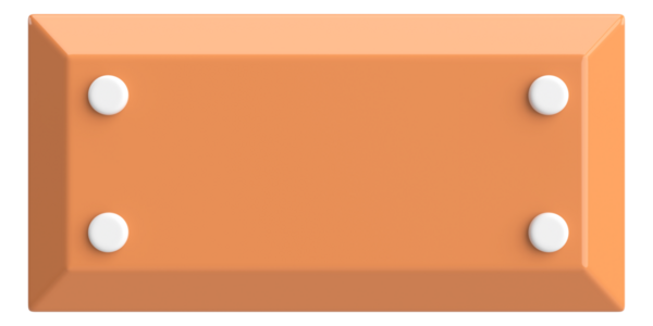 Üç boyutlu düğme. Boş tuş. 3B illüstrasyon.