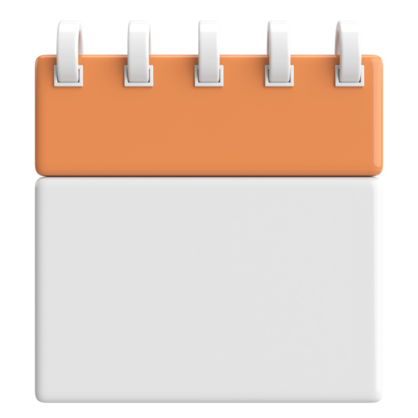 Boş takvim. Üç boyutlu takvim. 3B illüstrasyon.