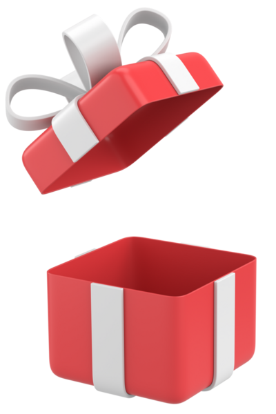 Hediye Kutusu açıldı. Üç boyutlu hediye kutusu. 3B illüstrasyon.