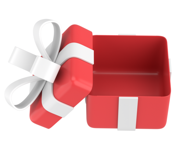 Hediye Kutusu açıldı. Üç boyutlu hediye kutusu. 3B illüstrasyon.