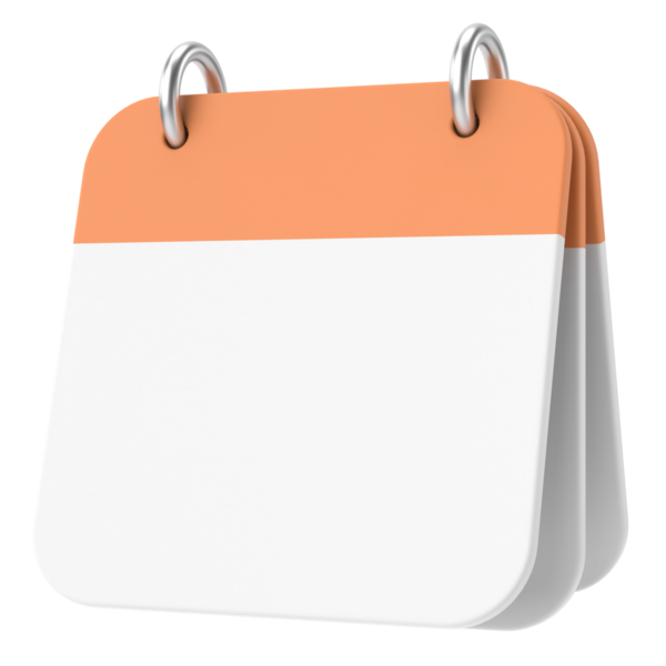 Boş takvim. Üç boyutlu takvim. 3B illüstrasyon.