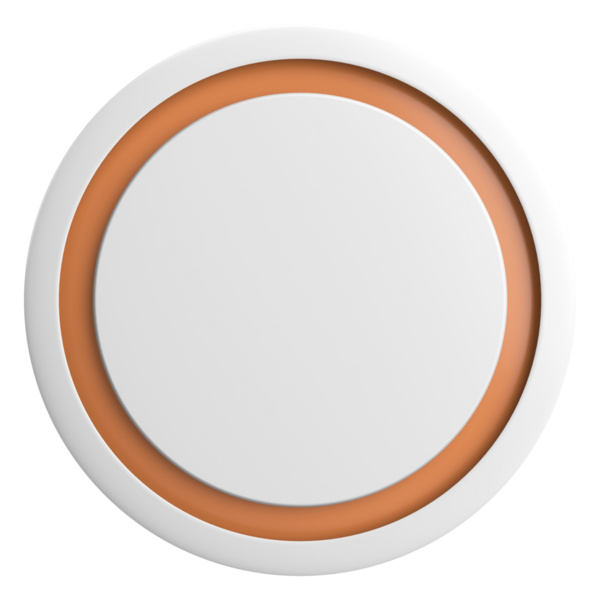 Üç boyutlu daire düğmesi. Boş tuş. 3B illüstrasyon.