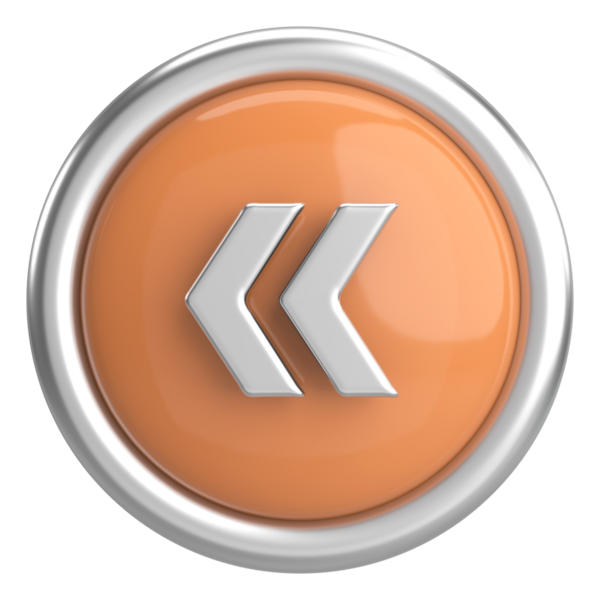 Önceki düğme. Arka düğme. 3B illüstrasyon.