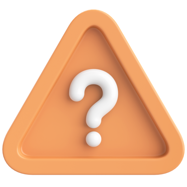 Soru işareti işareti. 3B illüstrasyon.