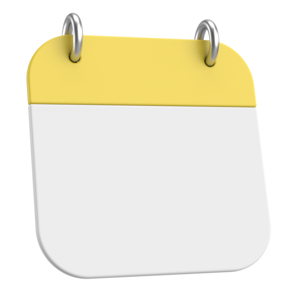 Boş takvim. Üç boyutlu takvim. 3B illüstrasyon.