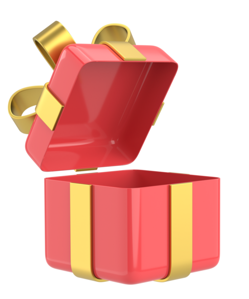 Hediye Kutusu açıldı. Üç boyutlu hediye kutusu. 3B illüstrasyon.