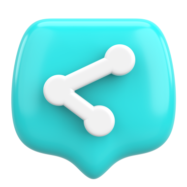 Simgeyi paylaş. Paylaş düğmesi. 3B illüstrasyon.