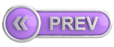 Önceki düğme. Arka düğme. 3B illüstrasyon.