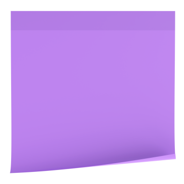 Yapışkan bir not. Üç boyutlu not kağıdı. 3B illüstrasyon.