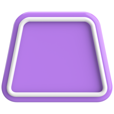 Üç boyutlu trapezoid düğmesi. Boş tuş. 3B illüstrasyon.