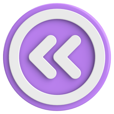 Önceki düğme. Arka düğme. 3B illüstrasyon.