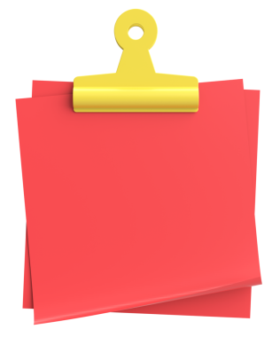 Yapışkan bir not. Üç boyutlu not kağıdı. 3B illüstrasyon.