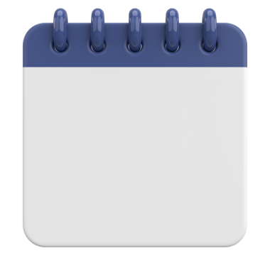 Boş takvim. Üç boyutlu takvim. 3B illüstrasyon.