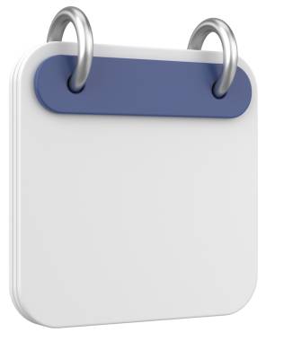 Boş takvim. Üç boyutlu takvim. 3B illüstrasyon.