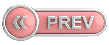 Önceki düğme. Arka düğme. 3B illüstrasyon.