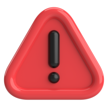 Uyarı işareti. Ünlem işareti. 3B illüstrasyon.