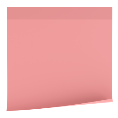 Yapışkan bir not. Üç boyutlu not kağıdı. 3B illüstrasyon.