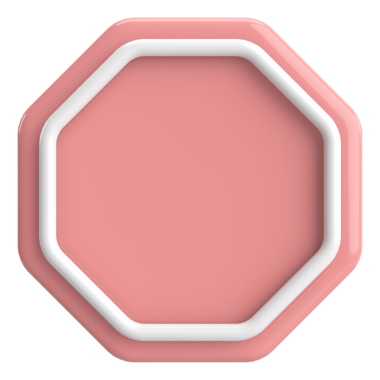 Üç boyutlu sekizgen düğmesi. Boş tuş. 3B illüstrasyon.