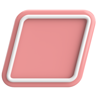 3 boyutlu eşkenar dörtgen düğmesi. Boş tuş. 3B illüstrasyon.