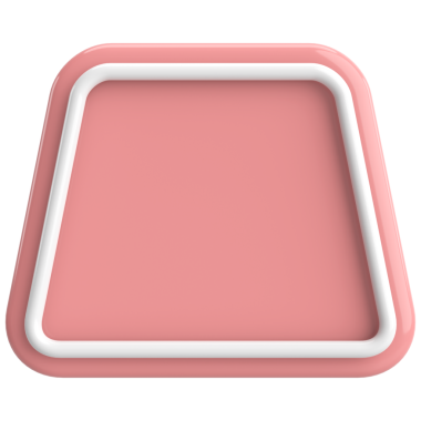 Üç boyutlu trapezoid düğmesi. Boş tuş. 3B illüstrasyon.