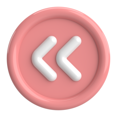 Önceki düğme. Arka düğme. 3B illüstrasyon.