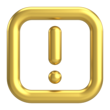 Uyarı işareti. Ünlem işareti. 3B illüstrasyon.