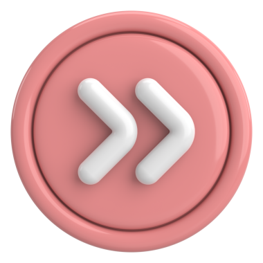 Sonraki düğme. Devam et düğmesi. 3B illüstrasyon.