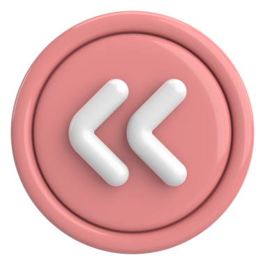 Önceki düğme. Arka düğme. 3B illüstrasyon.