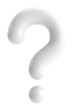 Soru işareti işareti. 3B illüstrasyon.