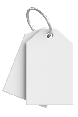 Fiyat etiketi Fiyat etiketi 3B illüstrasyon.