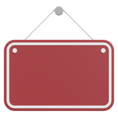 Boş Asılma İşareti. 3B Görüntü.