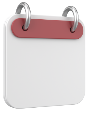 Boş takvim. Üç boyutlu takvim. 3B illüstrasyon.