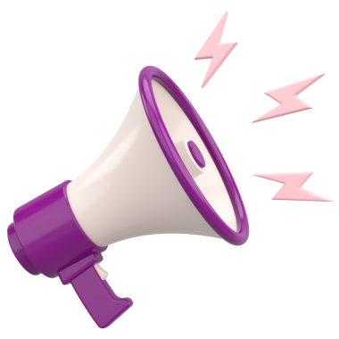 3D Magaphone. Duyuru. 3B Görüntü.