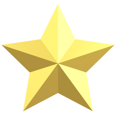 Üç boyutlu yıldız. Yıldız şeklinde. 3B illüstrasyon.