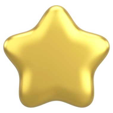 Üç boyutlu yıldız. Yıldız şeklinde. 3B illüstrasyon.