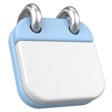 Boş takvim. Üç boyutlu takvim. 3B illüstrasyon.