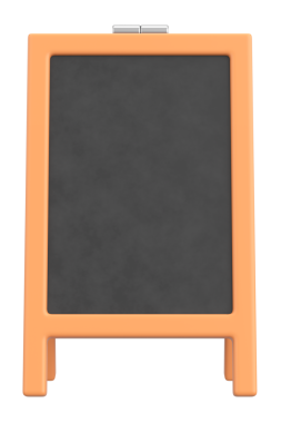 Bir Gıda Ekran Tahtasının 3B Görünümü.