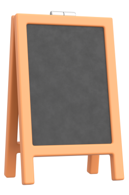 Bir Gıda Ekran Tahtasının 3B Görünümü.