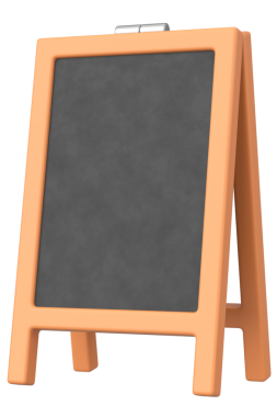 Bir Gıda Ekran Tahtasının 3B Görünümü.