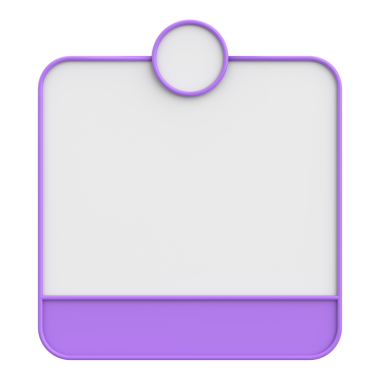 Diyalog kutusunun 3 boyutlu çizimi. Bildirim kutusu.