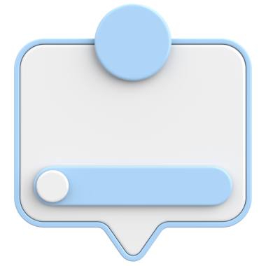 Diyalog kutusunun 3 boyutlu çizimi. Bildirim kutusu.