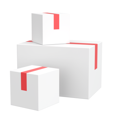 Paket kutusu. Üç boyutlu kutu. 3B illüstrasyon.