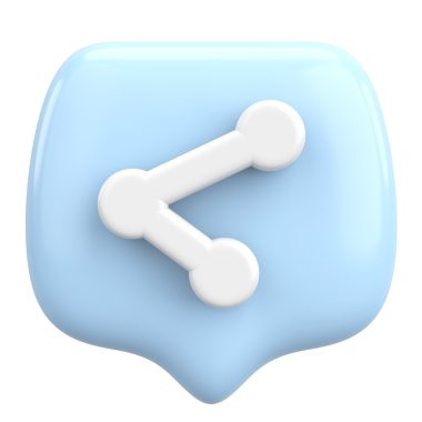 Simgeyi paylaş. Paylaş düğmesi. 3B illüstrasyon.